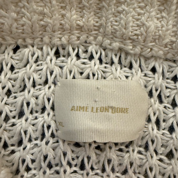 Aime Leon Dore Eyelet Sweater color Cream size XL - Picture 8 of 8